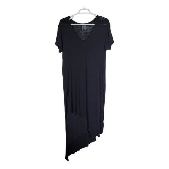 Left Of Center Asymmetrical T Shirt Knit Dress Burnout Thin Knit Medium - Picture 1 of 11